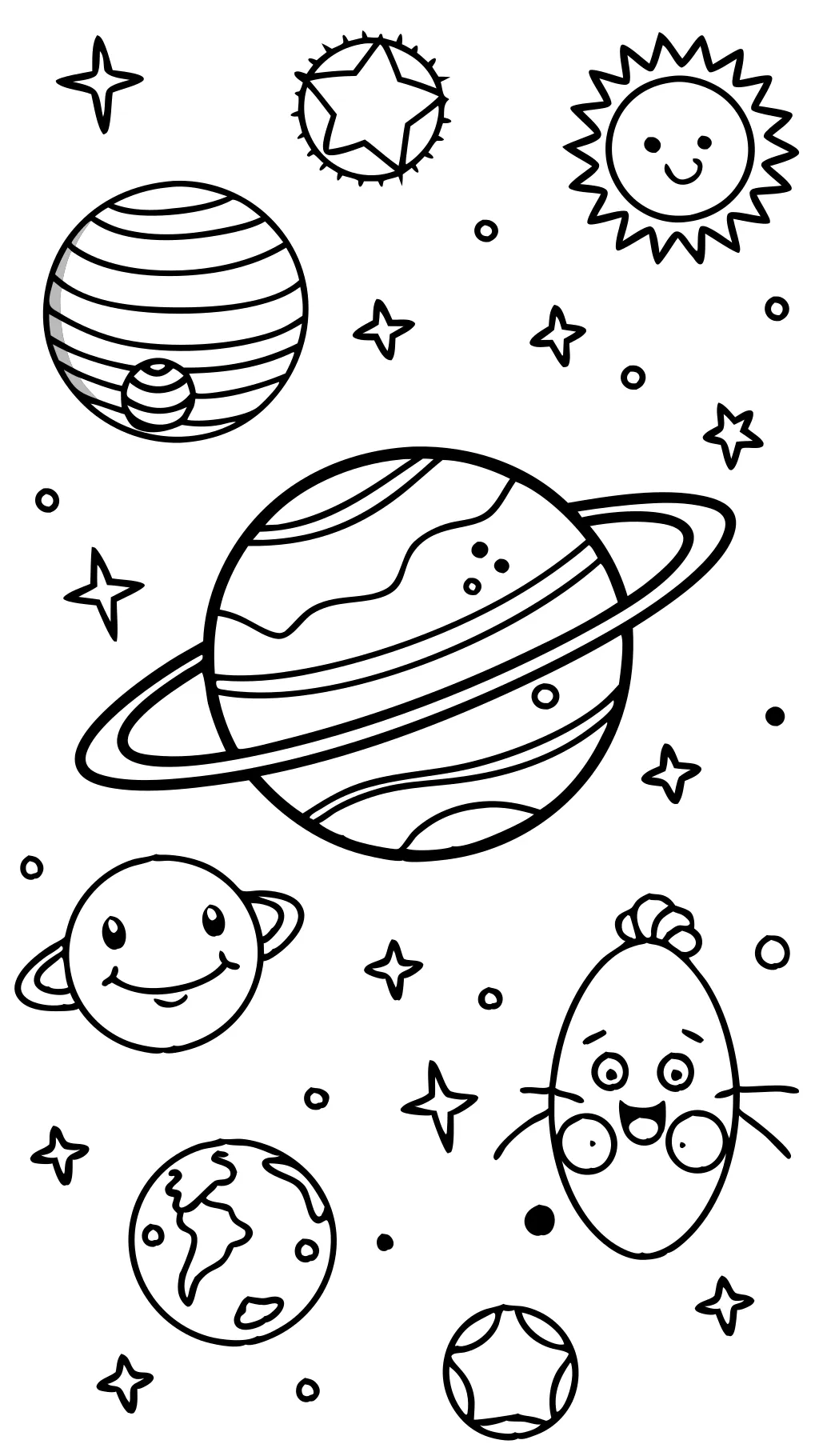 coloring page of the planets